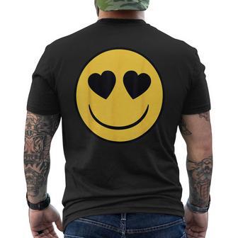 Offizielles Emoji-Retro-Herzaugen Gelbes Lächeln T-Shirt mit Rückendruck - Seseable