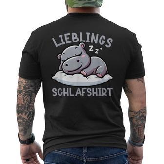 Offizielleschlaf Nilpferd Lustiges Pyjama Chillen T-Shirt mit Rückendruck - Seseable