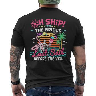Oh Ship Brides Last Sail Before The Veil Bachelorette Cruise Men's T-shirt Back Print - Thegiftio UK