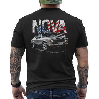 Old School Classic 1970 70 Nova Ss American Flag Muscle Car Men's T-shirt Back Print - Thegiftio UK