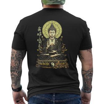 Om Mani Padme Hum Méditation Bouddha Tibétain Mantra Yoga T-shirt imprimé au dos - Cadeauxyz