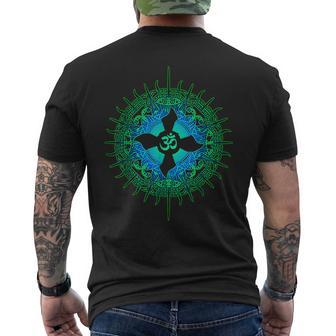 Om Psytrance Goa Psy Rave サイケデリックフェスティバルギフトアイデア メンズTシャツ バックプリント - Kawaiitshirt
