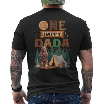 One Happy Dada Camper 1St Birthday Camping Bear Men's T-shirt Back Print - Thegiftio UK