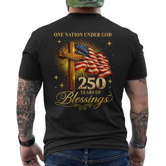 One Nation Under God 250 Years 250Th Anniversary Usa Men's T-shirt Back Print - Monsterry