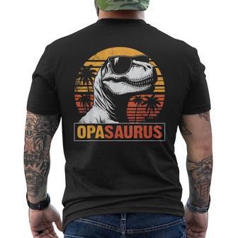 Opasaurus T Rex Dinosaur Opa Vintage Fathers Day Men's T-shirt Back Print - Thegiftio UK