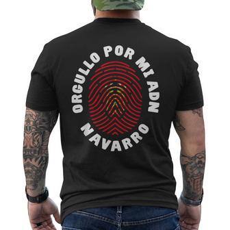 Orgullo Por Mi Adn Navarro Bandera Navarra Huella Dactilar Camiseta Hombre Estampado Espalda - Regaloses