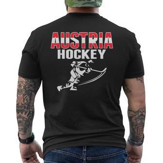Österreich Eishockey Fans Trikotupport Österreich Hockey Team T-Shirt mit Rückendruck - Seseable
