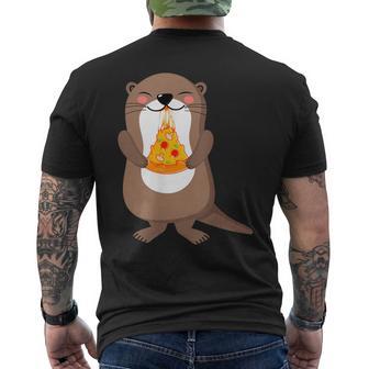 Otter Eating Pizza ea Otter Fast Food Lover T-shirt da uomo con stampa posteriore - Novitaregali