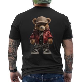 Ours En Peluche Graphique Urban Hip Hop T-shirt imprimé au dos - Cadeauxyz
