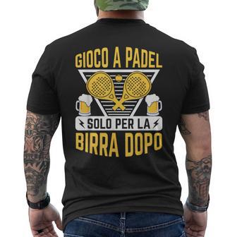 Padel Racchetta Giocatori Padel Birra Padel Divertente T-shirt da uomo con stampa posteriore - Novitaregali