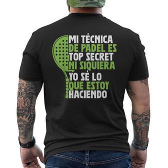 Padel Tennis Divertido Mi Técnica De Padel Padelista Camiseta Hombre Estampado Espalda - Regaloses