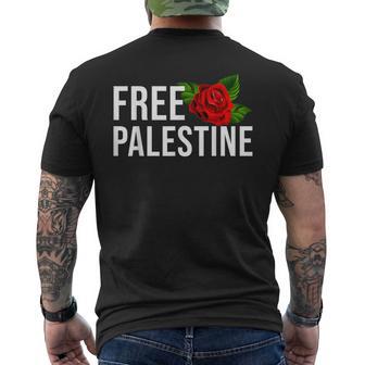 Palestine Free Palestine Free Gaza Palestine Flag Arabic メンズTシャツ バックプリント - Kawaiitshirt