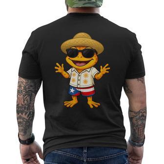 Hispanic Heritage Cool Coqui Frog Puerto Rico Flag Boys Kids Men's T-shirt Back Print - Thegiftio UK