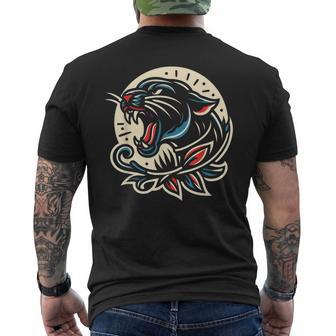 Panther トラディショナル タトゥー アーティスト インク入り タトゥー入り メンズTシャツ バックプリント - Kawaiitshirt