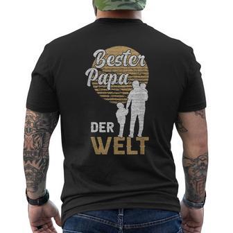 Papa 2 Kinder Bester Papa Der Welt Papaatertag T-Shirt mit Rückendruck - Seseable