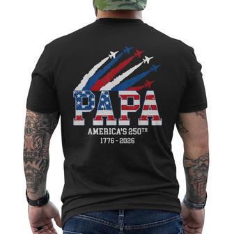 Papa America Jet Us Flag Usa 250Th Anniversary Father's Day Men's T-shirt Back Print | Seseable UK