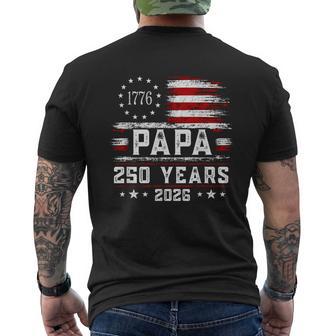 Papa American Flag 250 Years 4Th Of July Grandpa Men's T-shirt Back Print - Thegiftio UK