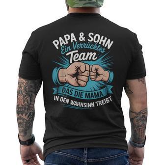 Papa &Ohn Einerrücktes Team Partnerlookateratertag T-Shirt mit Rückendruck - Seseable