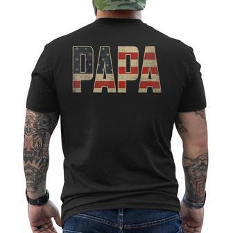 Papa Bold Patriotic American Flag Father’S Day Papa Men's T-shirt Back Print - Thegiftio UK