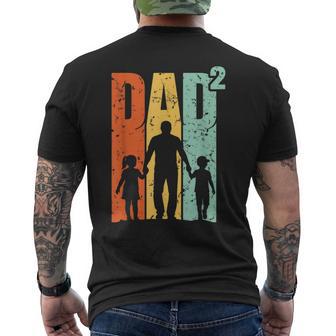 Papá De Dos Cuadrados Retrointage Padre Camiseta Hombre Estampado Espalda - Regaloses