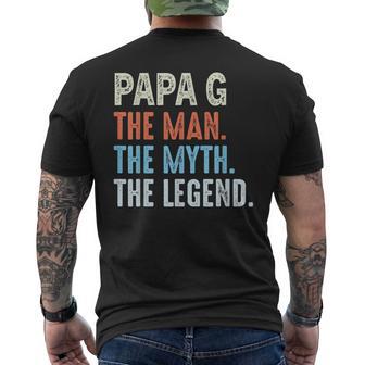 Papa G Man The Myth The Legend Vintage Father's Day Men's T-shirt Back Print - Thegiftio UK