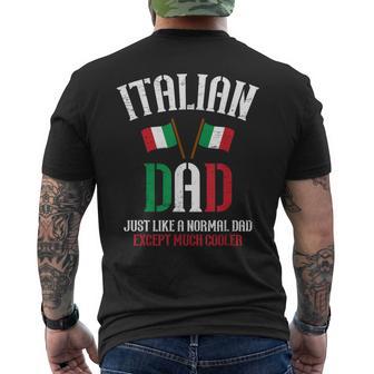 Papa Italian Dad Daddy Hero Grandfather Father's Day Italia Men's T-shirt Back Print - Thegiftio UK