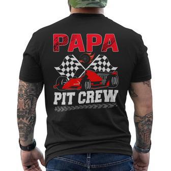 Papa Pit Crew Racing Family Race Car Birthday Boy Men's T-shirt Back Print - Monsterry