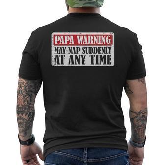 Papa Warning May Nap Suddenly Fathers Day Grandpa Men Men's T-shirt Back Print - Thegiftio UK