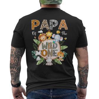 Papa Of The Wild One First Birthday Safari Jungle Animal Men's T-shirt Back Print - Thegiftio
