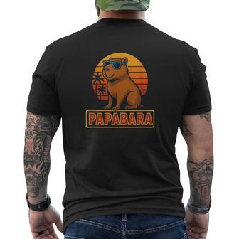 Papabara Capybara Vintage Father's Day Capybara Dad Men's T-shirt Back Print - Thegiftio UK