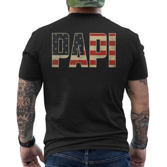 Papi Bold Patriotic American Flag Father’S Day Papi Men's T-shirt Back Print - Thegiftio UK