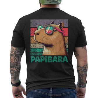 Papibaraatertag Bester Papa Capybara T-Shirt mit Rückendruck - Seseable