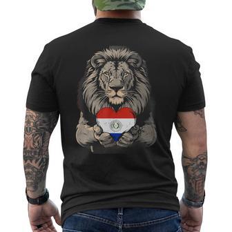 Paraguayan Pride Paraguayan Flag Lion Paraguay Heart Men's T-shirt Back Print - Thegiftio UK
