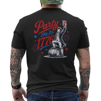 Party Like It Is 1776 4Th Of July George Washington Men's T-shirt Back Print - Thegiftio UK