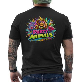 Party Animals Basebal Men's T-shirt Back Print | Mazezy