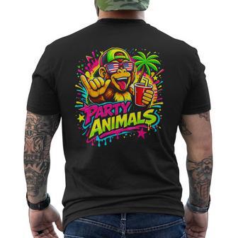 Party Animals Baseball Monkey Sunglasses Men's T-shirt Back Print | Seseable UK