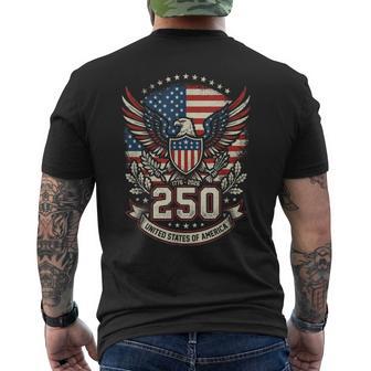 Patriotic 250 Years Usa 250 Anniversary American 4Th Of July Men's T-shirt Back Print - Thegiftio