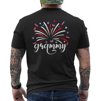 Patriotic 4Th Of July Grammy Fireworks Little Firecracker Men's T-shirt Back Print - Thegiftio UK