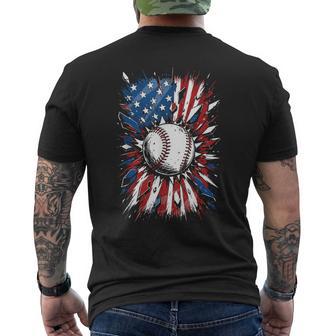 Patriotic Baseball Fourth Of July Usa American Flag Boys Men's T-shirt Back Print | Seseable UK