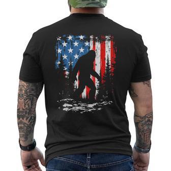 Patriotic Bigfoot Sasquatch 4Th Of July Usa American Flag Men's T-shirt Back Print - Thegiftio UK