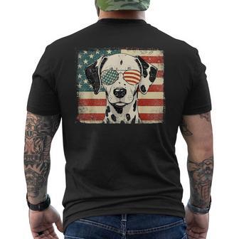 Patriotic Dalmatian Dog Lover Usa Flag 4Th Of July Men's T-shirt Back Print - Thegiftio UK