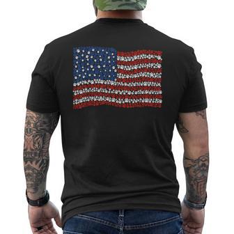 Patriotic Dog Lover Dog Paw Print American Flag 4Th Of July Men's T-shirt Back Print - Monsterry