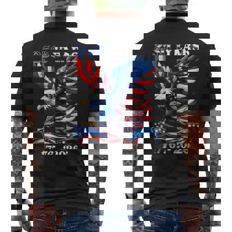 Patriotic Eagle And Flag 250 Years 1776-2026 4Th Of July Men's T-shirt Back Print - Monsterry