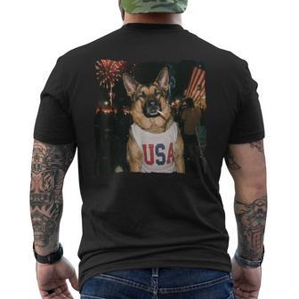 Patriotic German Shepherd Dog Smoking 4Th July 250 Years Men's T-shirt Back Print - Monsterry UK