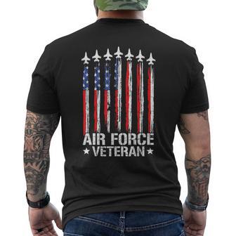 Patriotic Us Air Force Veteran Flag Usa American Usaf Vet Men's T-shirt Back Print - Thegiftio UK