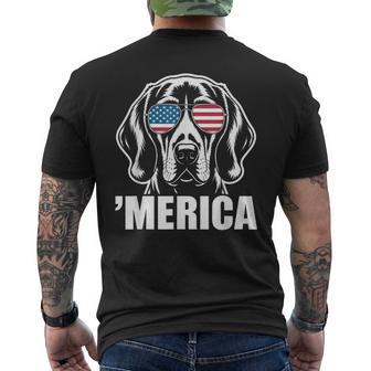 Patriotic Usa American Flag 4Th Of July Redbone Coonhound Men's T-shirt Back Print - Thegiftio UK