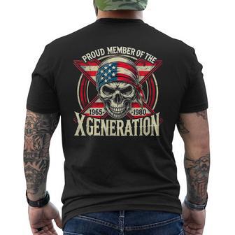Patriótica De Calavera Para Miembro Orgulloso De La Generación X Camiseta Hombre Estampado Espalda - Regaloses