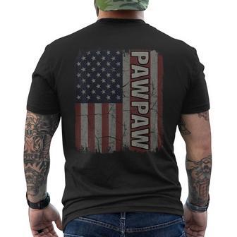 Pawpaw American Flag Vintage Father's Day 4Th Of July Men's T-shirt Back Print - Thegiftio