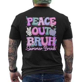 Peace Out Bruh Summer Break Last Day Of School Goodbye Men's T-shirt Back Print | Seseable UK