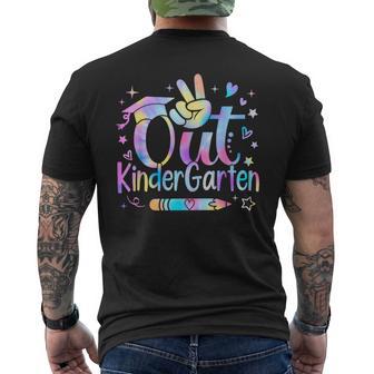 Peace Out Kindergarten Cute Tie Dye Last Day Of School Men's T-shirt Back Print - Thegiftio UK
